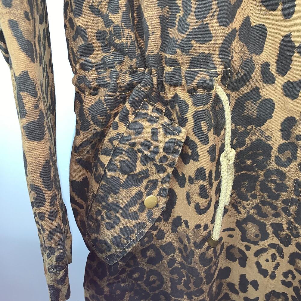 Oddy Leopard Print Jacket Women's 1x/2x Zip Drawstring - Picture 4 of 11